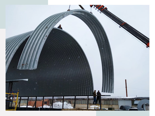 Полукруглые ангары в Саратове